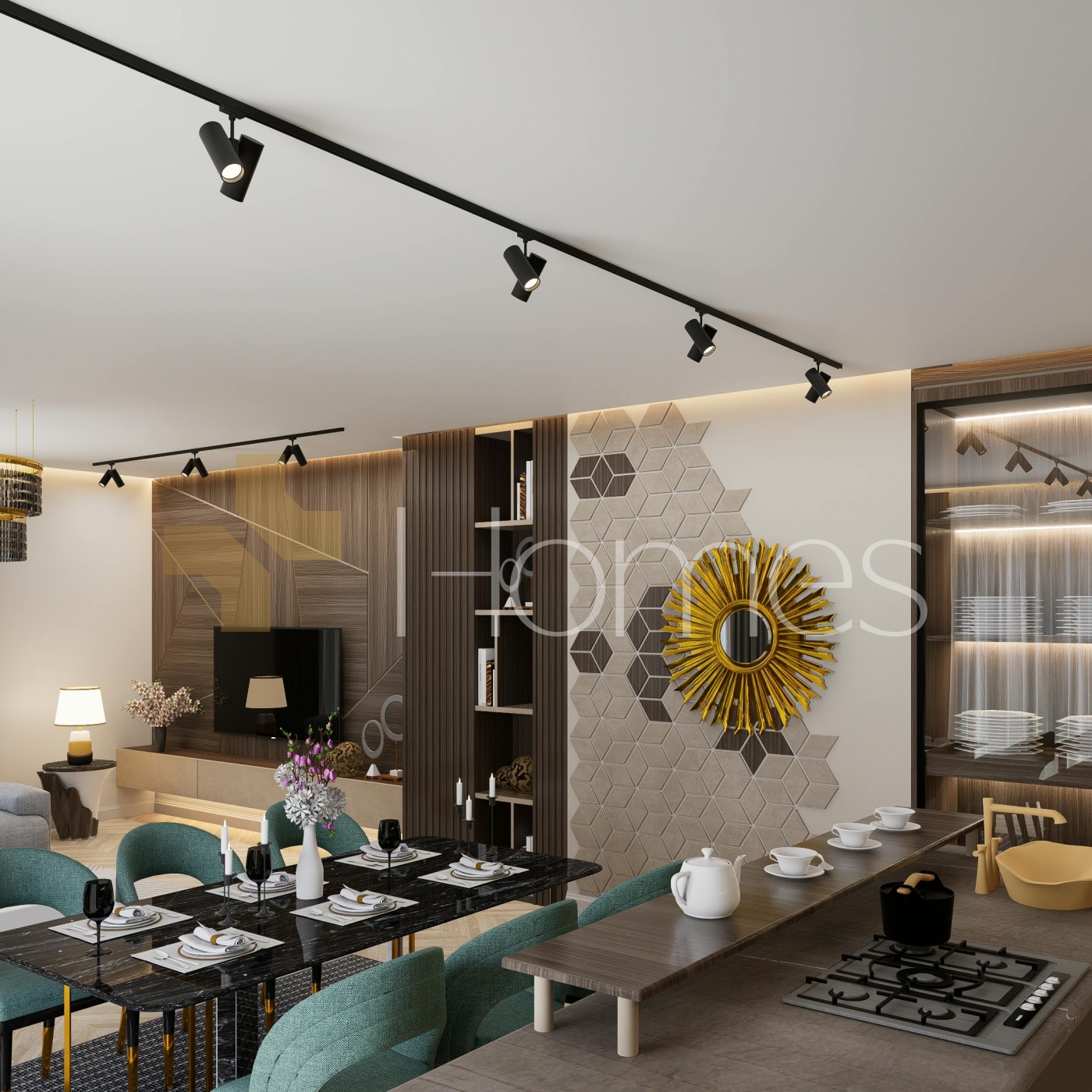 First floor for sale in Qaryet Al Nakheel, building area of 225m